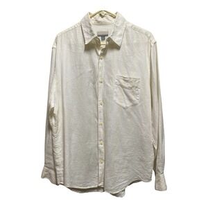 Breakwater Men's Button Up Shirt Sz M White 100% Linen Breathable Casual Coastal